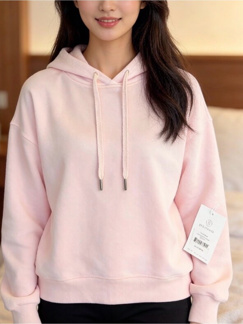 Tavi Noir Everyday Cozy Pink Hooded Sweatshirt, Size M